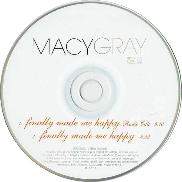 Macy Gray Featuring Natalie Cole : Finally Made Me Happy (CD, Single, Promo)