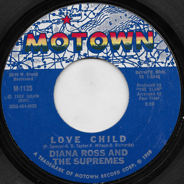 The Supremes : Love Child / Will This Be The Day (7", Single, Mono, Styrene, Mon)