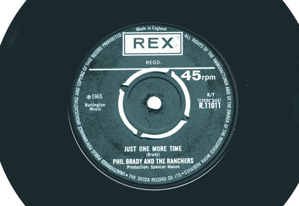 Phil Brady And The Ranchers : Little Rosa / Just One More Time (7", Mono)