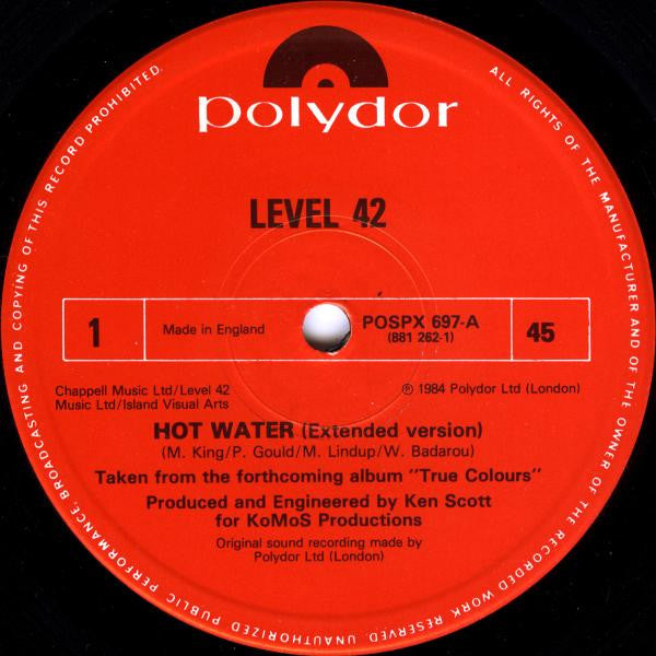Level 42 : Hot Water (12", Single)