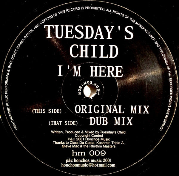 Tuesdays Child : I'm Here (12")