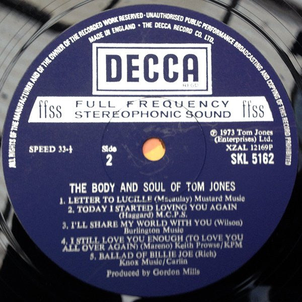 Tom Jones : The Body And Soul Of Tom Jones (LP, Album)