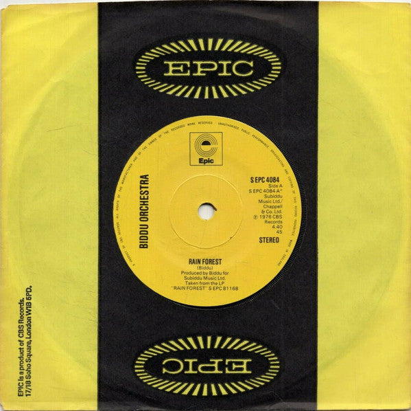 Biddu Orchestra : Rain Forest (7", Single)