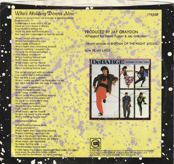 DeBarge : Who's Holding Donna Now (7", Single)