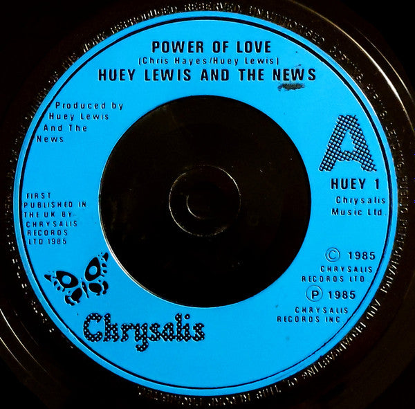 Huey Lewis & The News : The Power Of Love (7", Single, Blu)