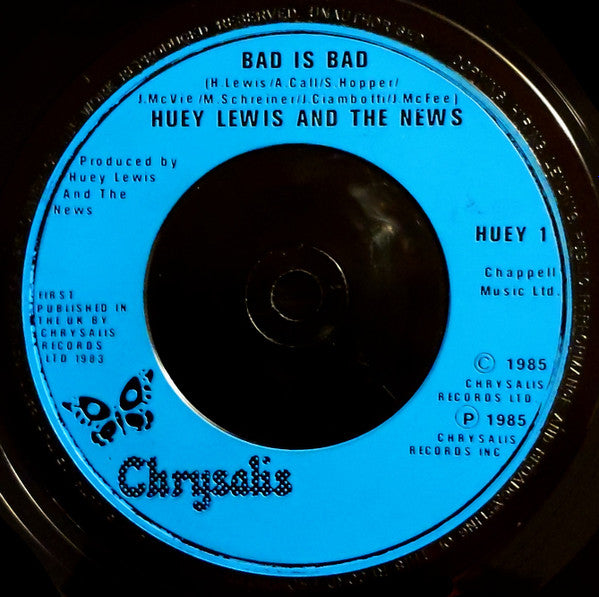 Huey Lewis & The News : The Power Of Love (7", Single, Blu)