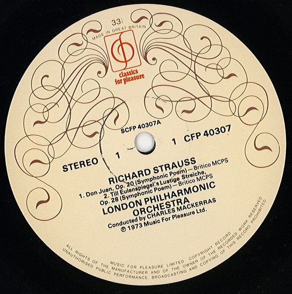 London Philharmonic Orchestra Conducted By Sir Charles Mackerras And John Pritchard : Don Juan / Till Eulenspiegel / Romeo And Juliet - Fantasy Overture (LP)