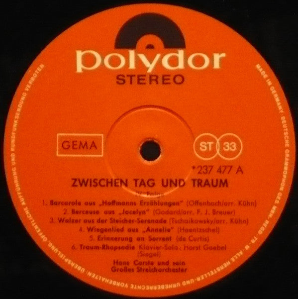 Hans Carste Und Sein Orchester : Zwischen Tag Und Traum Folge 4 (LP)