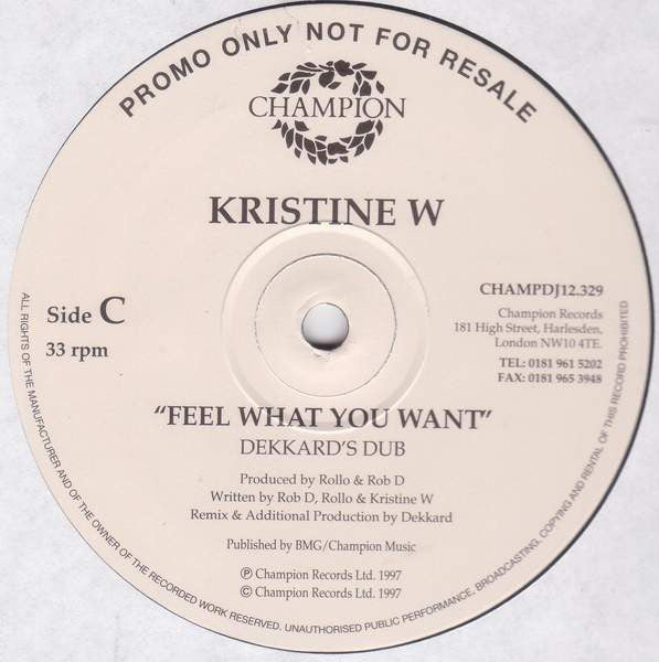 Kristine W : Feel What You Want (6x12", Promo)