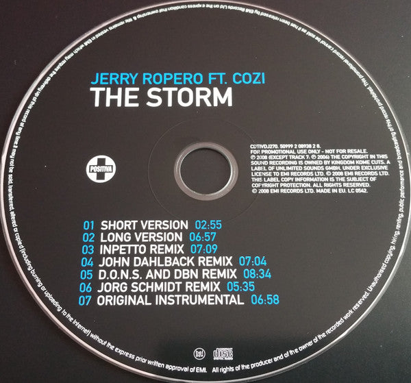Jerry Ropero Ft. Cozi : The Storm (CD, Promo)
