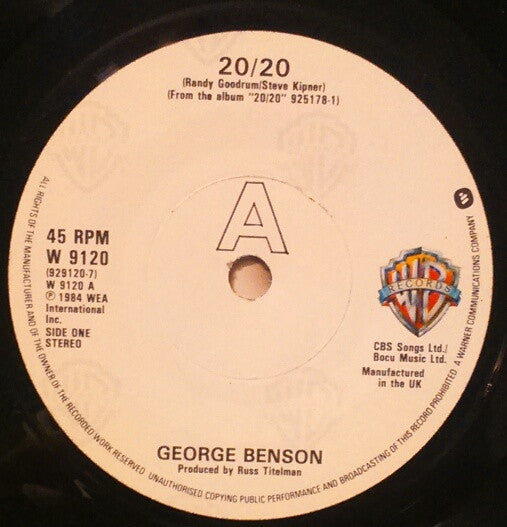 George Benson : 20/20 (7", Single, Dam)