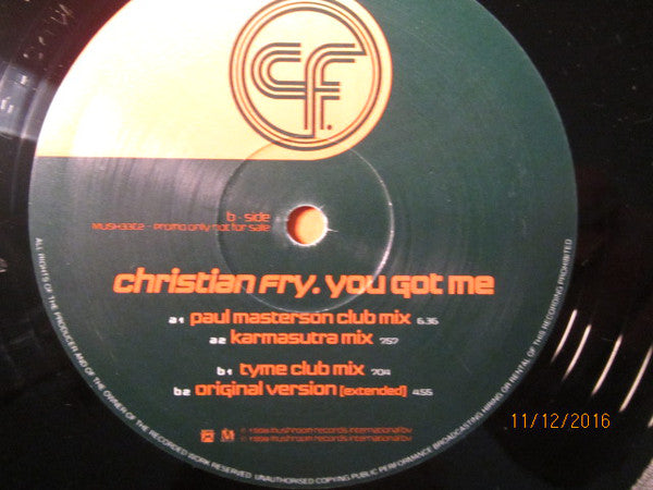 Christian Fry : You Got Me (12", Promo)