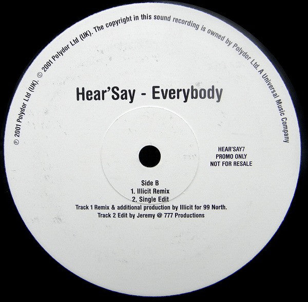 Hear'Say : Everybody (12", Promo)