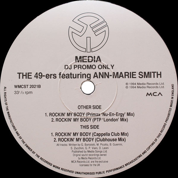 49ers Featuring Ann-Marie Smith : Rockin' My Body (12", Promo)