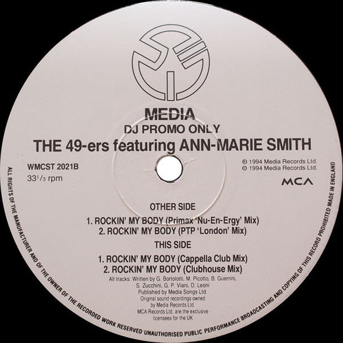 49ers Featuring Ann-Marie Smith : Rockin' My Body (12", Promo)