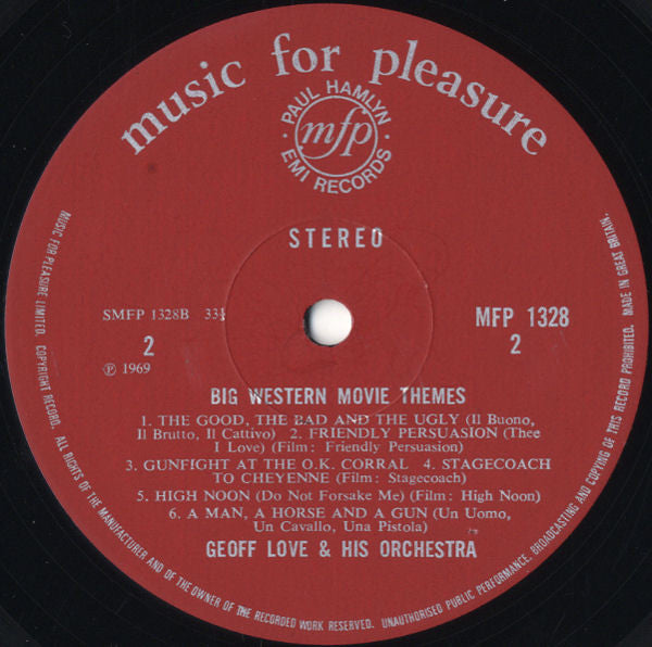 Geoff Love & His Orchestra : Big Western Movie Themes (LP, Red)