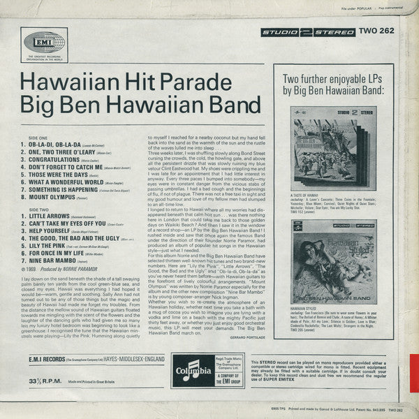 Big Ben Hawaiian Band : Hawaiian Hit Parade (LP, Album)