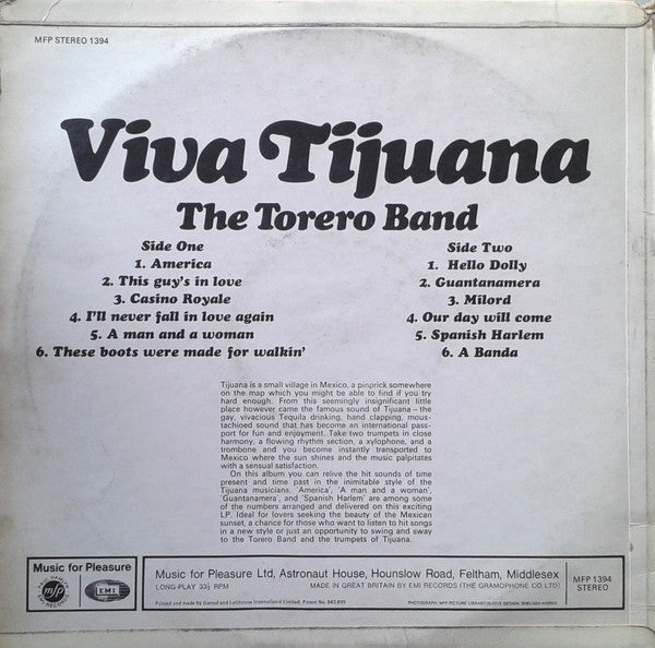 The Torero Band : Viva Tijuana! (LP, Album)