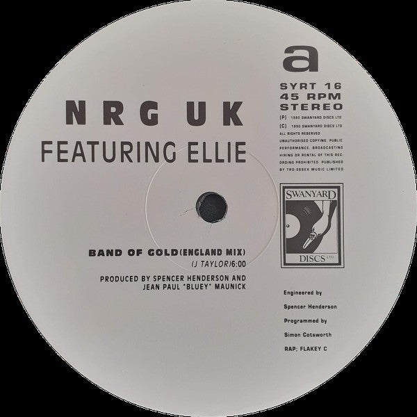 NRG UK Featuring Ellie (10) : Band Of Gold (12")