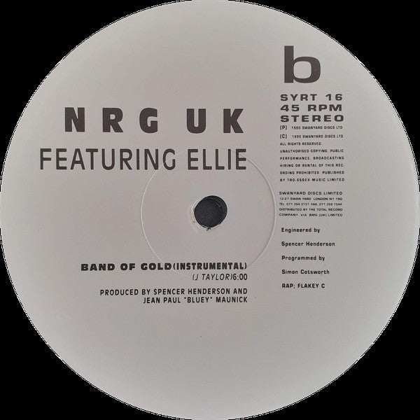 NRG UK Featuring Ellie (10) : Band Of Gold (12")