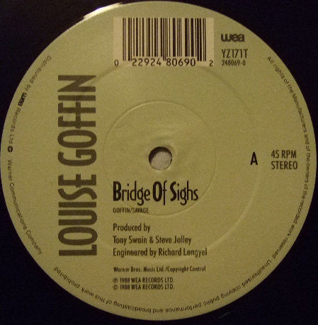 Louise Goffin : Bridge Of Sighs (12", Single)