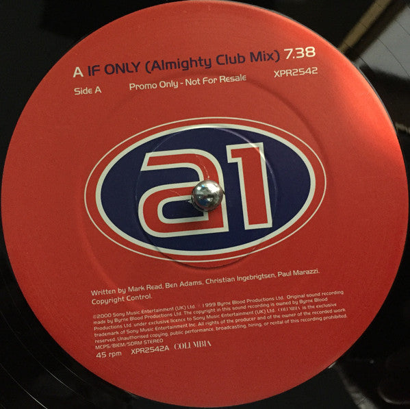 A1 : If Only (12", Single, Promo)