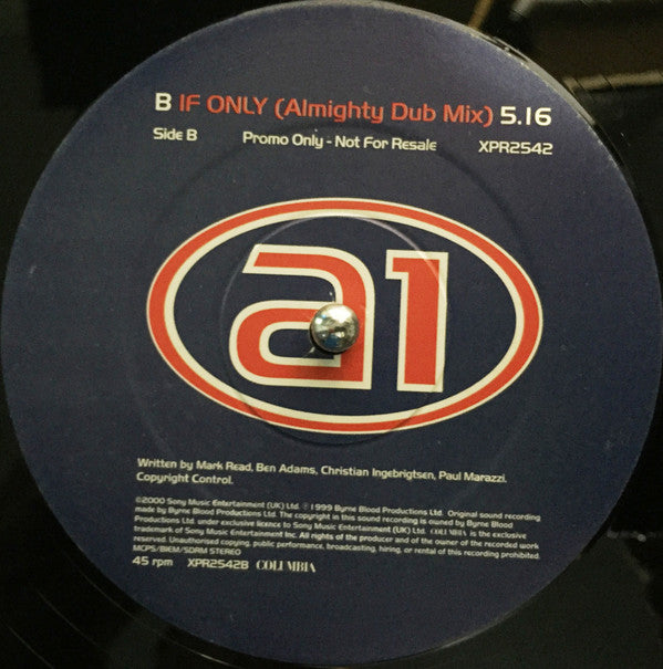 A1 : If Only (12", Single, Promo)