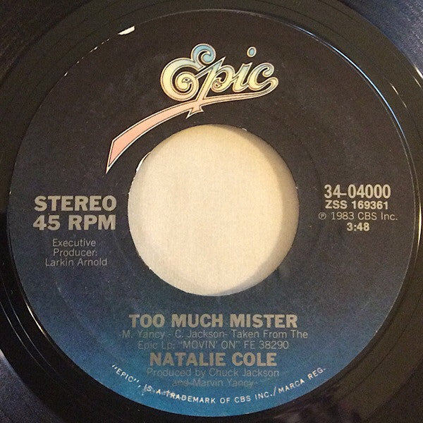 Natalie Cole : Too Much Mister (7", Single)