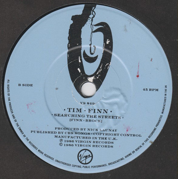 Tim Finn : No Thunder, No Fire, No Rain (7", Single)