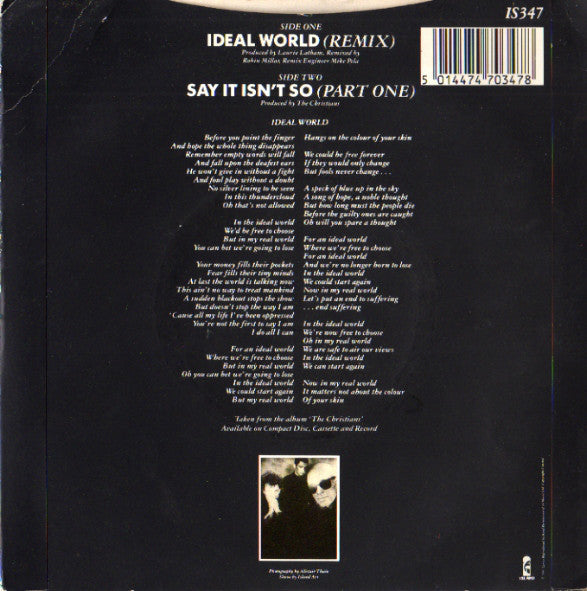 The Christians : Ideal World (Remix) (7", Single, Sil)