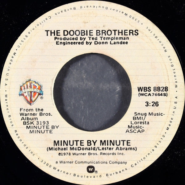 The Doobie Brothers : Minute By Minute (7", Styrene, Pit)
