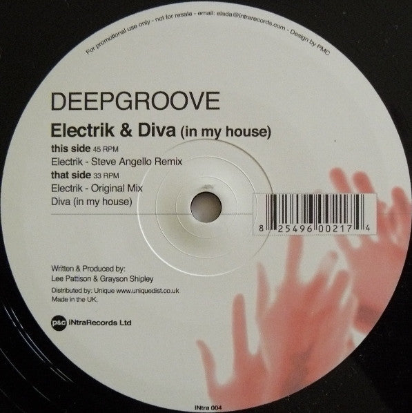 Deepgroove : Electrik / Diva (In My House) (12", Promo)
