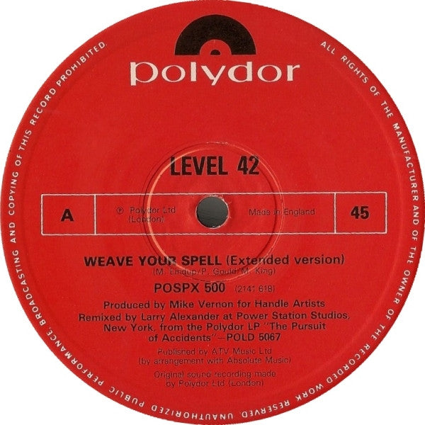 Level 42 : Weave Your Spell (12", Single)