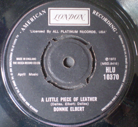 Donnie Elbert : A Little Piece Of Leather (7", Single, Lab)