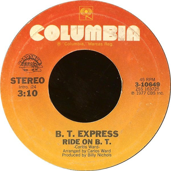 B.T. Express : Shout It Out / Ride On B.T. (7", Styrene, Ter)