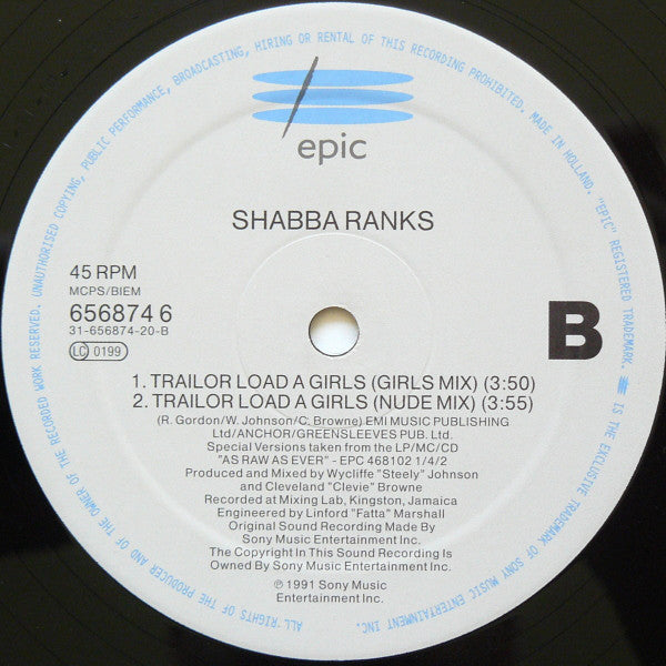 Shabba Ranks : Trailor Load A Girls (12")