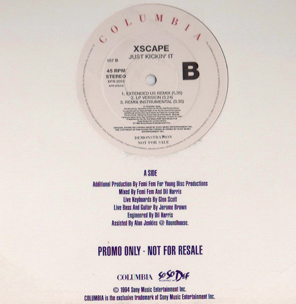 Xscape : Just Kickin' It (12", Promo)