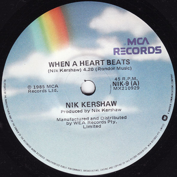 Nik Kershaw : When A Heart Beats (7", Single)