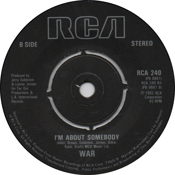 War : Just Because (7", Single)