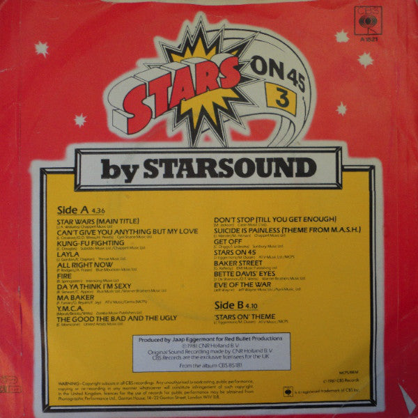 Stars On 45 : Stars On 45 (3) (7", Single)