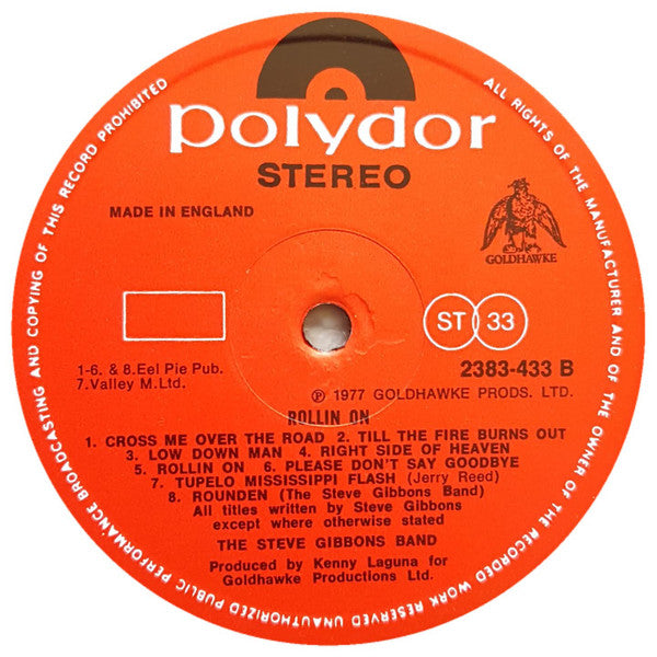 Steve Gibbons Band : Rollin' On (LP, Album)