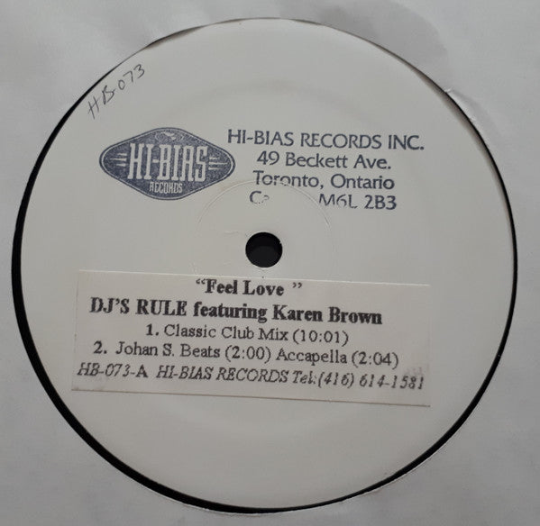 DJ's Rule : Feel Love (12", W/Lbl)