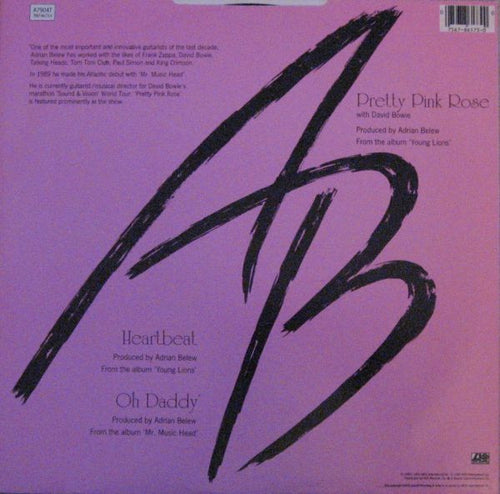 Adrian Belew Featuring David Bowie : Pretty Pink Rose (12")