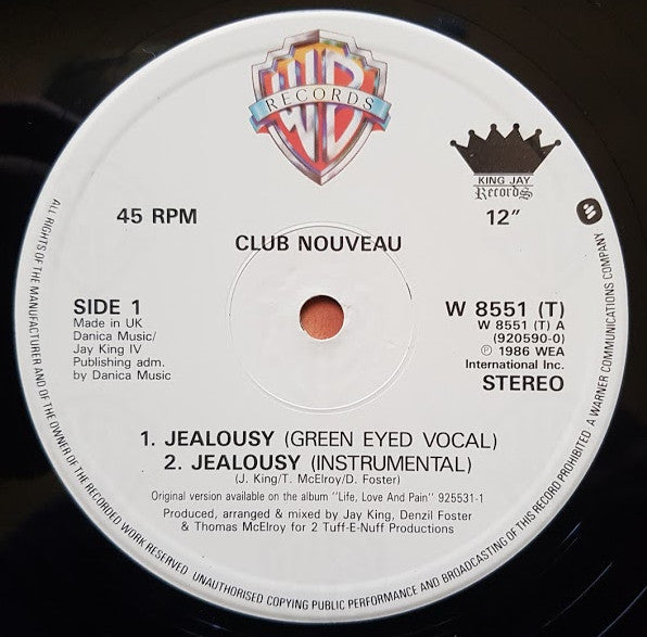 Club Nouveau : Jealousy (12", Single)