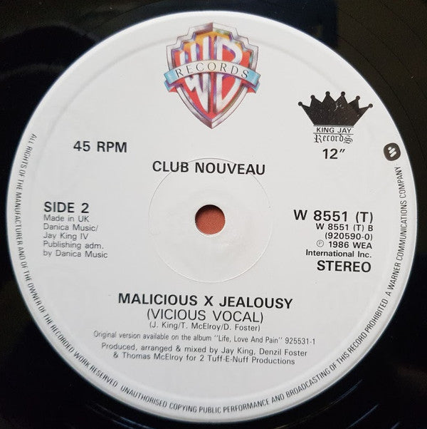Club Nouveau : Jealousy (12", Single)