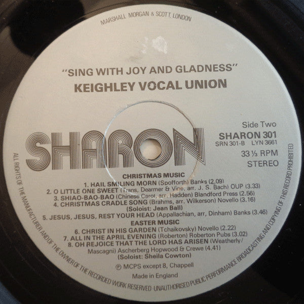 Keighley Vocal Union : Sing With Joy & Gladness (LP)