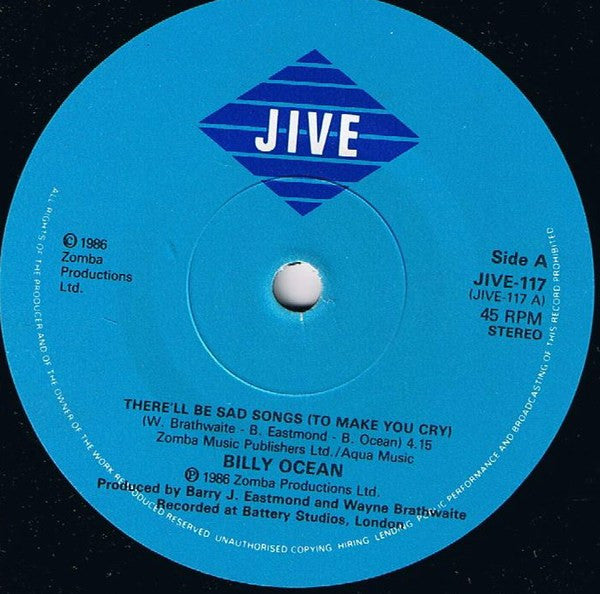 Billy Ocean : There'll Be Sad Songs (To Make You Cry) (7")