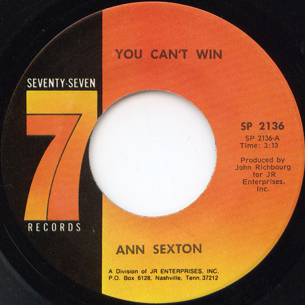 Ann Sexton : You Can't Win / Let's Huddle Up And Cuddle Up (7", Single)