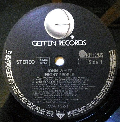 John White (2) : Night People (LP, Album)