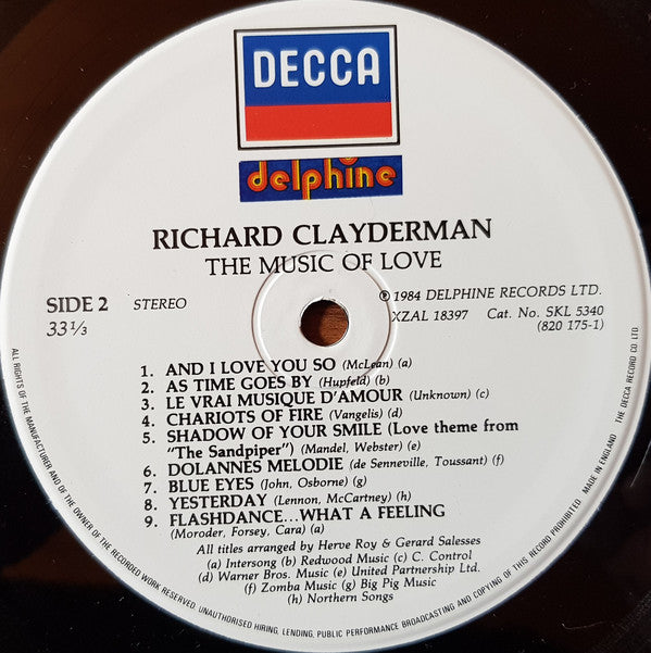 Richard Clayderman : The Music Of Love (LP)